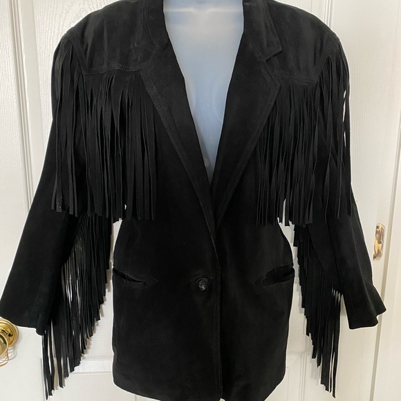 Vintage Western Fringe Jacket Suede Southwestern Cowboy Boho M - Picture 5 of 11